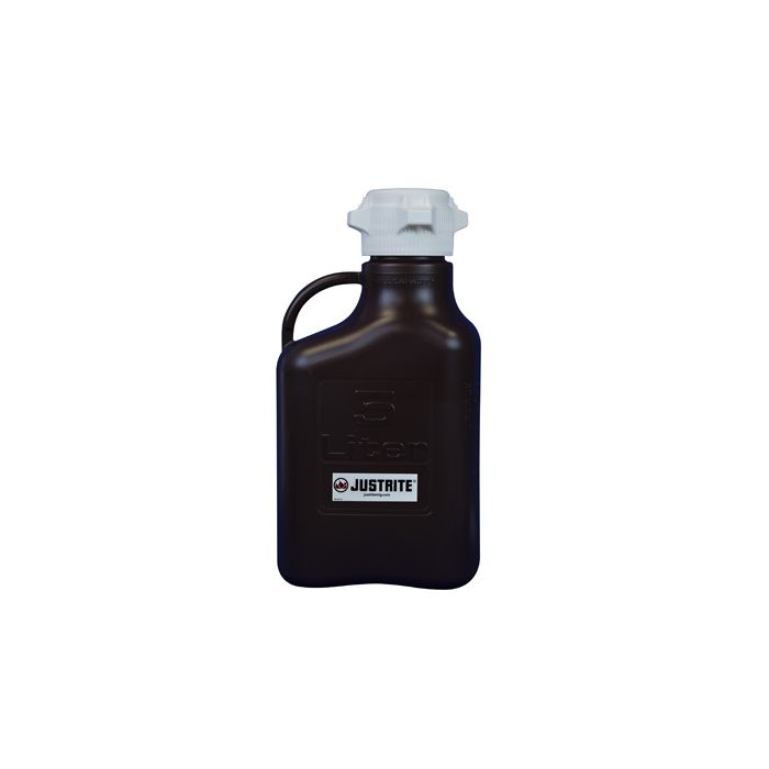 Justrite 12943 5L Polypropylene Carboy with 83mm Cap - Dark Amber