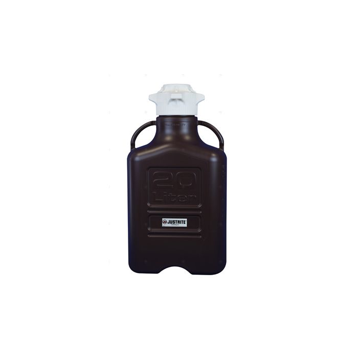 Justrite 12945 20L Polypropylene Carboy with 120mm Cap - Dark Amber