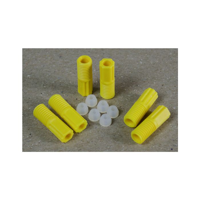 Justrite 28121 2.0mm OD Hard-Wall Tubing Compression Fittings  with Ferrules for HPLC Poly Manifold - Pack of 6