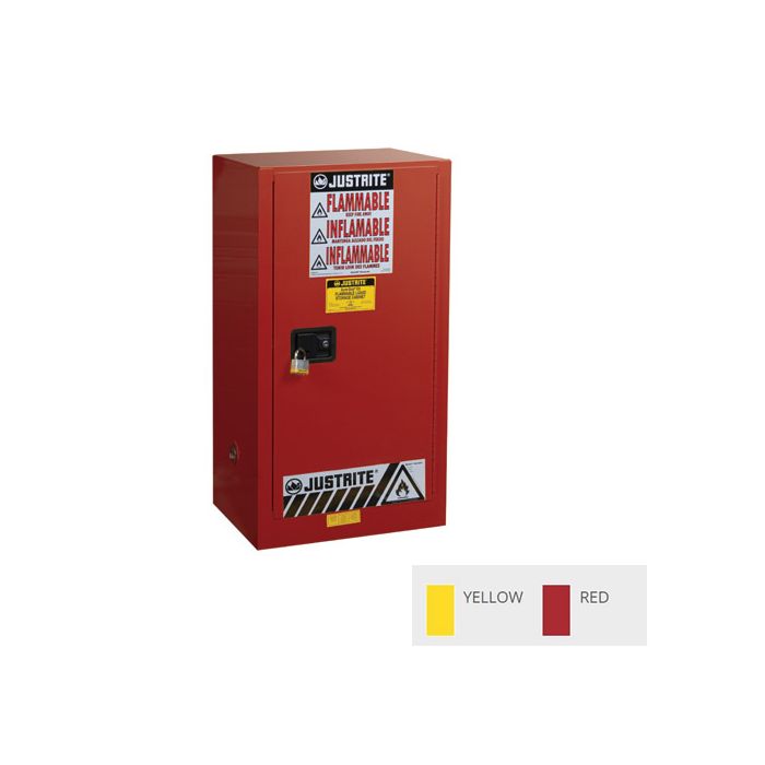 Justrite 891511 - 20 Gallon Manual Close Sure-Grip EX Paint and Ink Safety Cabinet - Red