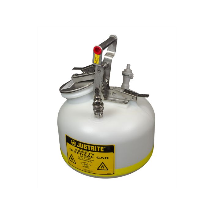 Justrite BY12755 Quick-Disconnect Disposal Safety Can with Fittings for 3/8
