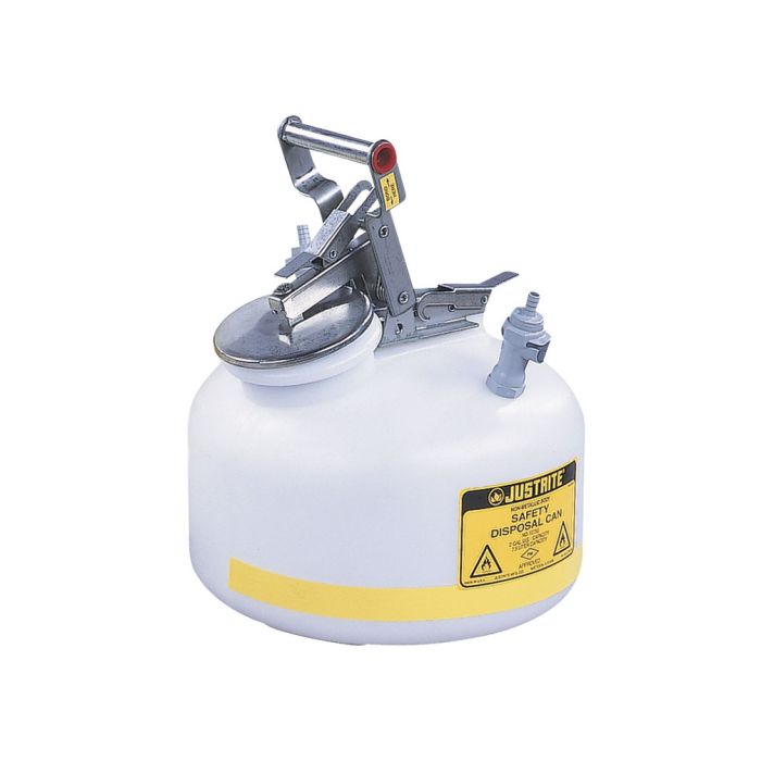 Justrite PP12752 Quick-Disconnect Disposal Safety Can - Polypropylene Fittings for 3/8