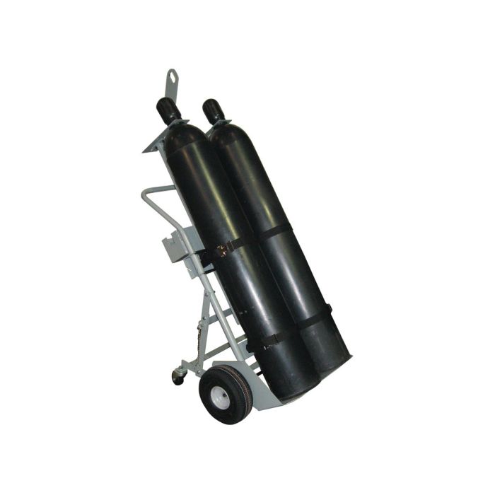Justrite 35022 Double Cylinder Hand Truck with Hoist Ring and 10.5