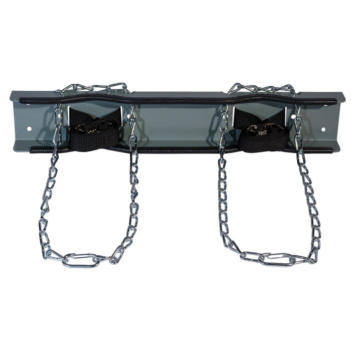 Justrite 35268 Gas Cylinder Support Bracket with Chain - 2 Cylinder Capacity - Wall Mount - Steel
