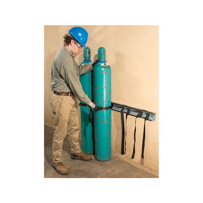 Justrite 35276 Gas Cylinder Support Bracket - 4 Cylinder Capacity - Wall Mount - Steel