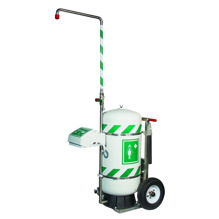 Justrite 30451 EZ-Move 30 Gallon Mobile Self-Contained Emergency Safety Shower with Eye/Face Wash
