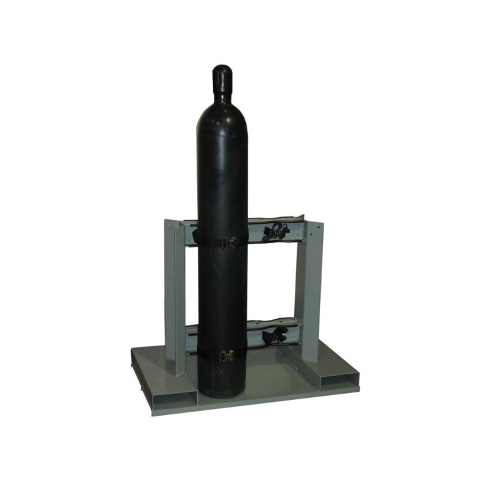 Justrite 35230 Gas Cylinder Forklift Pallet - 4 Cylinder Capacity - Individually Secured - Low Profile - Back-to-Back Loaded