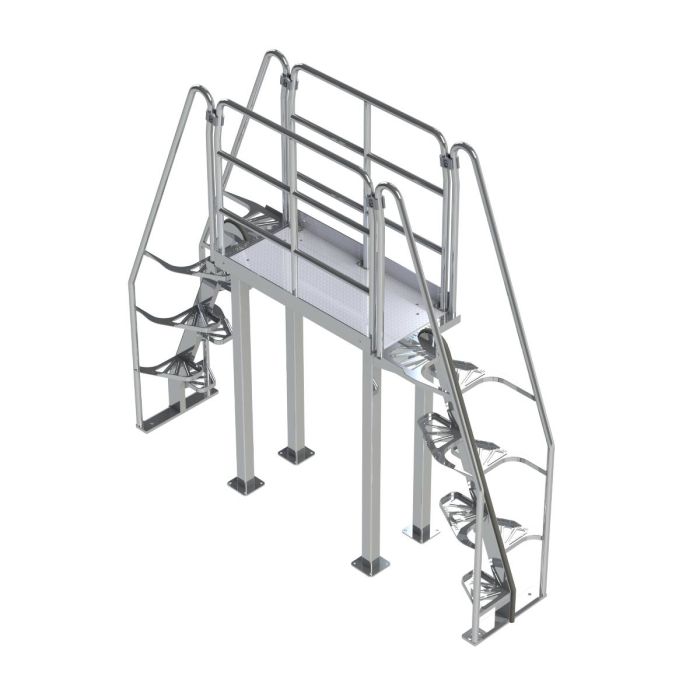 Lapeyre 68° Alternating-Tread Crossover Ladders - Aluminum