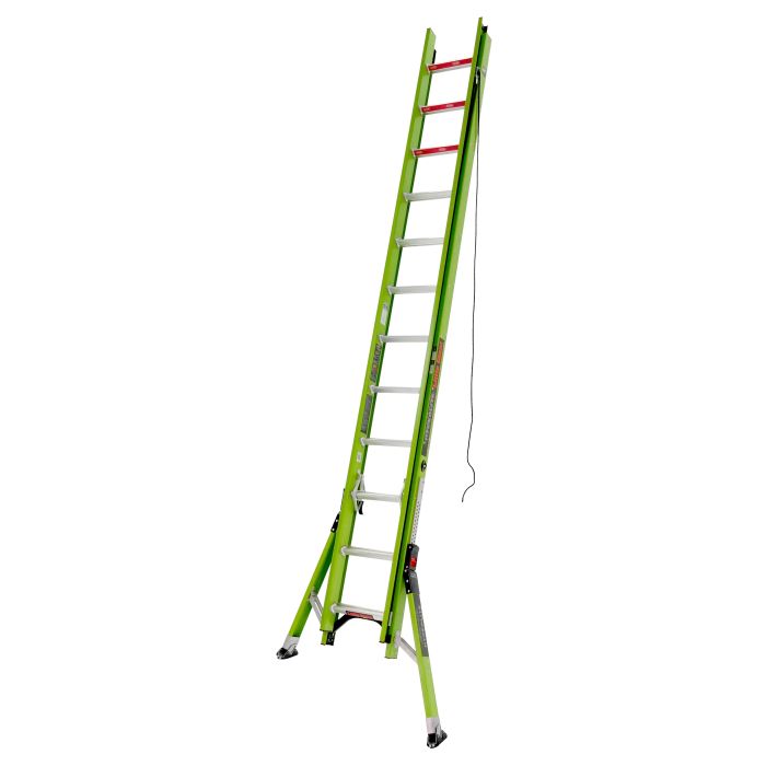 Little Giant 17824 24' Hyperlite Sumo Stance Fiberglass Extension Ladder with Outriggers