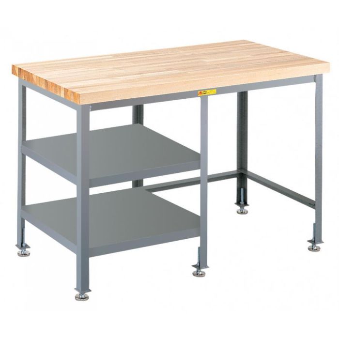 Little Giant WT-2S-2448-LL Butcher Block Table/Desk with Side Shelf Storage - 24