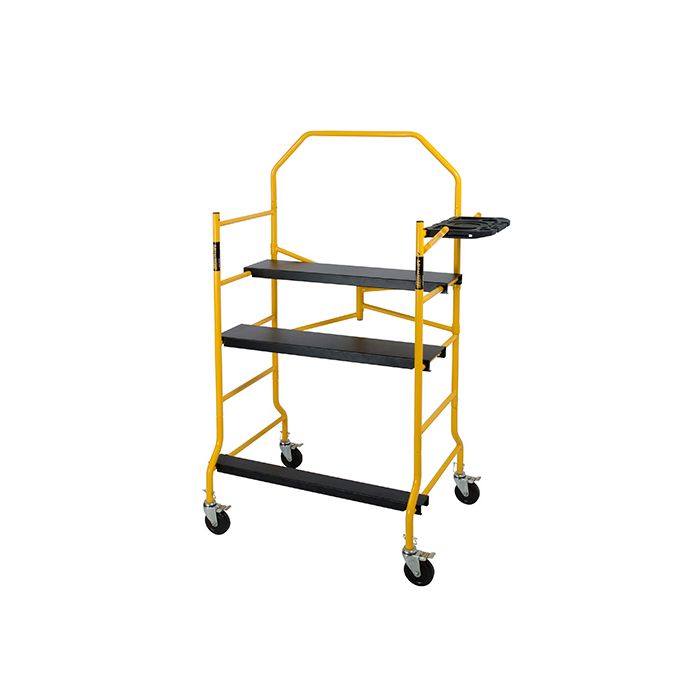 Metaltech I-IMIS 5' High Jobsite Series Portable Scaffold with Tool Shelf and Safety Rail