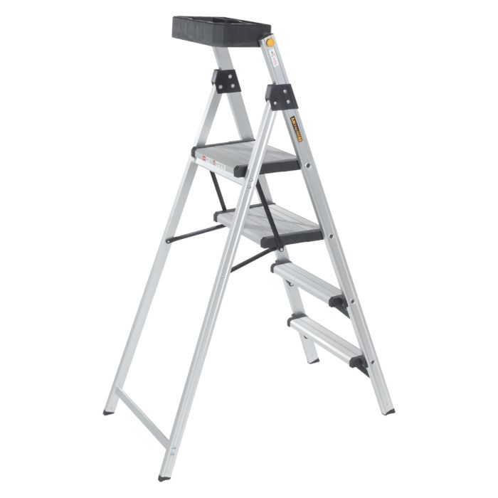 Metaltech E-SLA3YW 3-Steps Ultra-Flat Aluminum Step Stool - Type I - 250 lb Rated