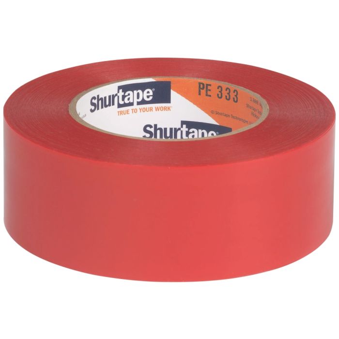 Shurtape 152352 Red PE 333 Non-UV-Resistant Polyethylene Tape - 48mm W x 55m L - 3.0