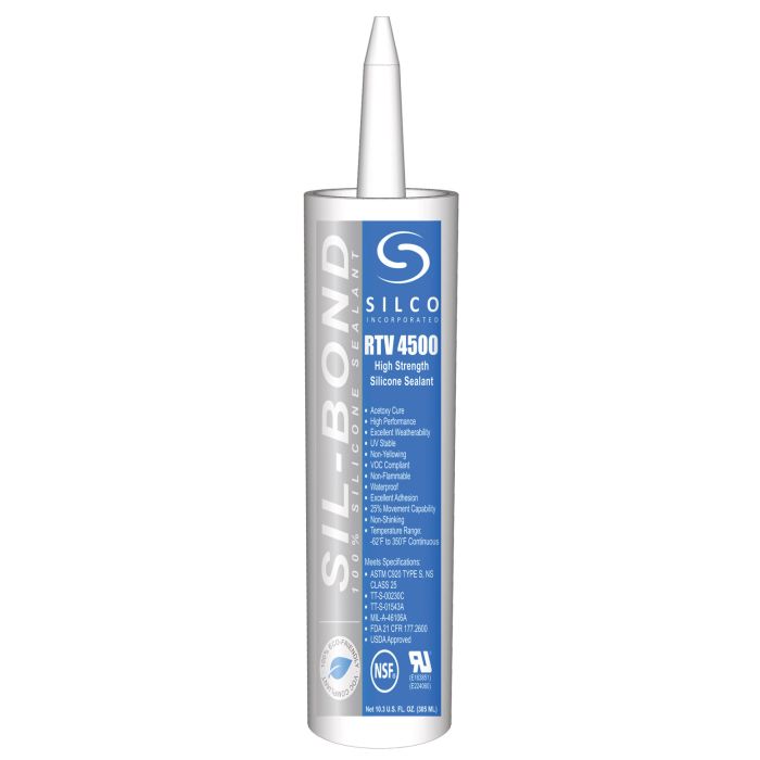 Silco Sil-Bond RTV 4500 Industrial / Construction Grade Silicone Sealant (Case of 24x 10.3oz tubes)