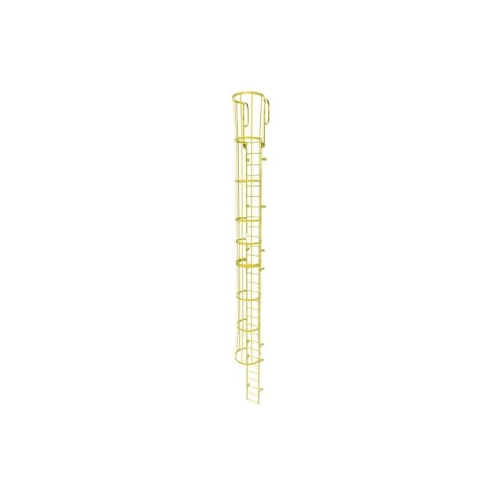Tri-Arc Yellow Steel Fixed Access Ladders with Cages