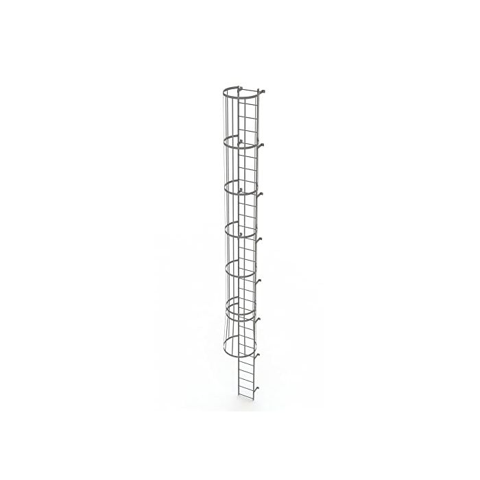 Tri-Arc WLFC1130 - 30 Rung Fixed Steel Ladder with Cage