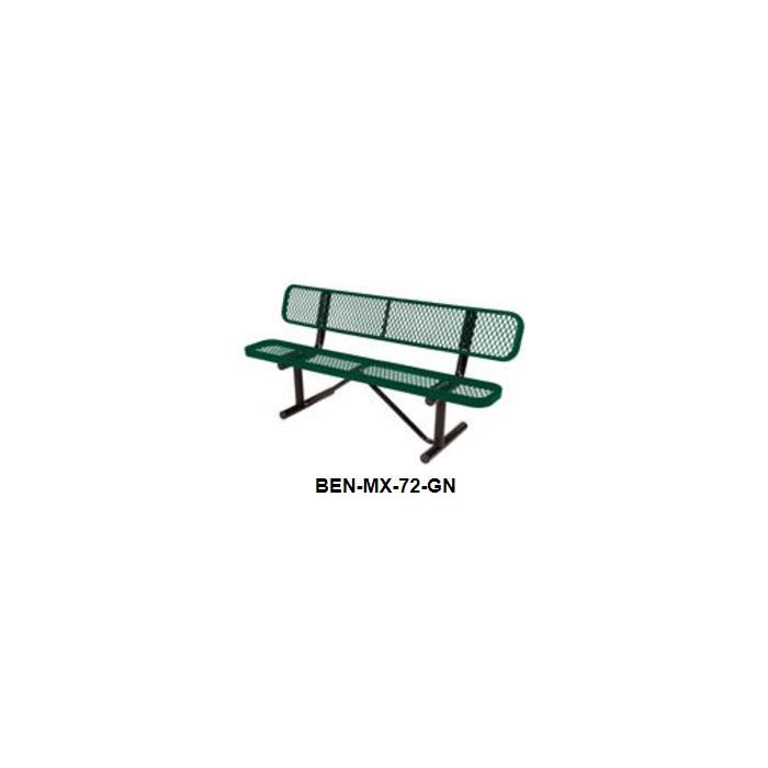 Vestil BEN-MX-72-GN Green Expanded Mesh Bench - 72