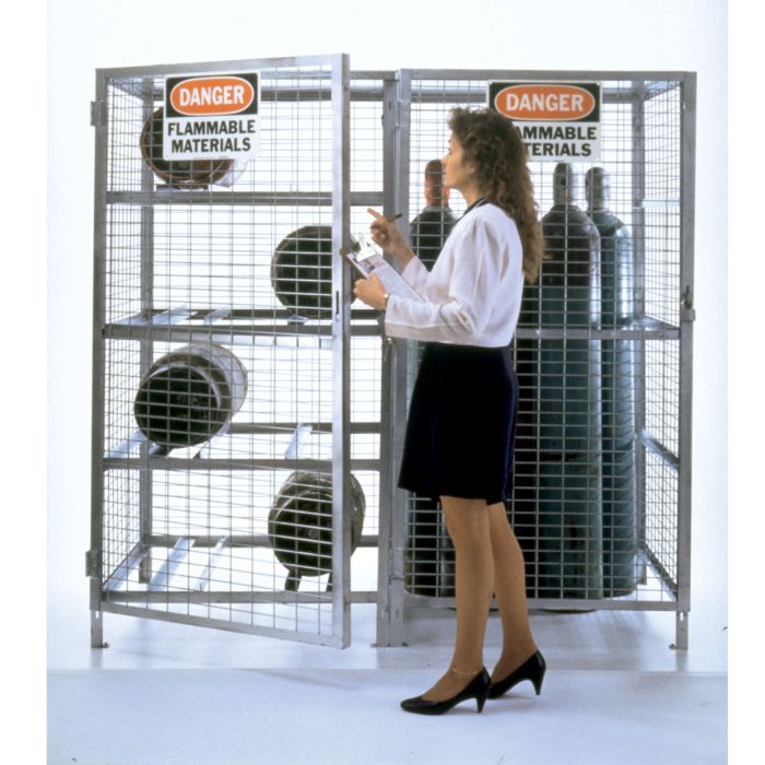 Vestil CYL-T-COMBO Combination Vertical and Horizontal Cylinder Storage Cabinet for 8 Horizontal & 9 Vertical Cylinders - 58