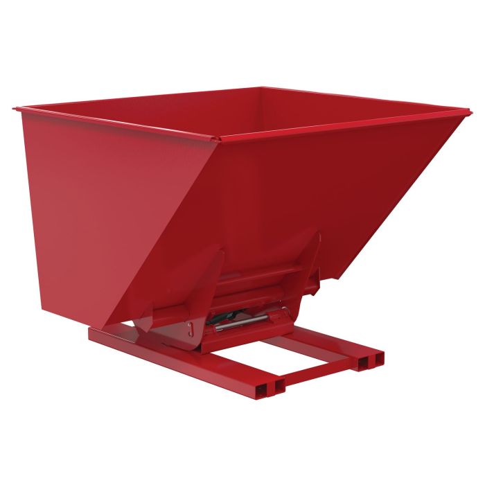 Vestil D-250-HD-HYD-RD - Red Steel Heavy Duty Hydraulic Dumping Hopper -2-1/2 Cu. Yards - 6,000 lbs - 64-1/2