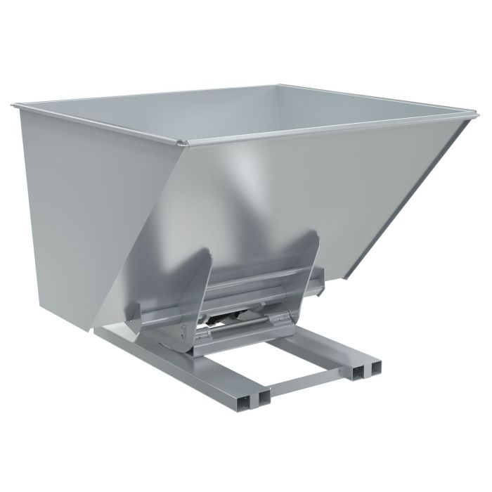 Vestil D-250-HD-HYD-SL - Silver Steel Heavy Duty Hydraulic Dumping Hopper -2-1/2 Cu. Yards - 6,000 lbs - 64-1/2