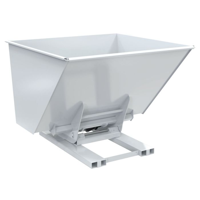 Vestil D-250-HD-HYD-WT - White Steel Heavy Duty Hydraulic Dumping Hopper -2-1/2 Cu. Yards - 6,000 lbs - 64-1/2