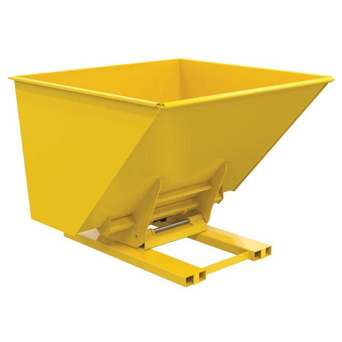 Vestil D-250-HD-HYD-YL - Yellow Steel Heavy Duty Hydraulic Dumping Hopper -2-1/2 Cu. Yards - 6,000 lbs - 64-1/2