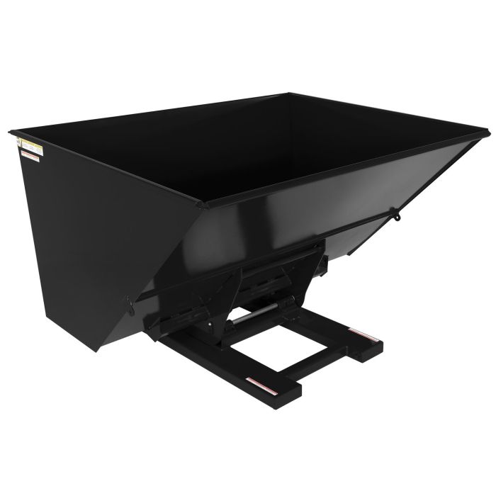 Vestil D-300-HD-HYD-BK - Black Steel Heavy Duty Hydraulic Dumping Hopper -3 Cu. Yards - 6,000 lbs - 64-1/2