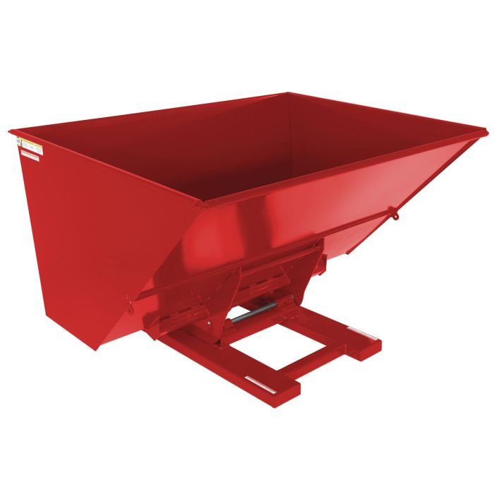 Vestil D-300-HD-HYD-RD - Red Steel Heavy Duty Hydraulic Dumping Hopper -3 Cu. Yards - 6,000 lbs - 64-1/2