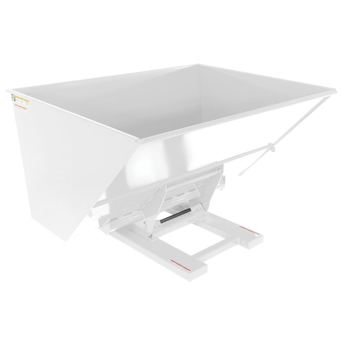 Vestil D-300-HD-HYD-WT - White Steel Heavy Duty Hydraulic Dumping Hopper -3 Cu. Yards - 6,000 lbs - 64-1/2