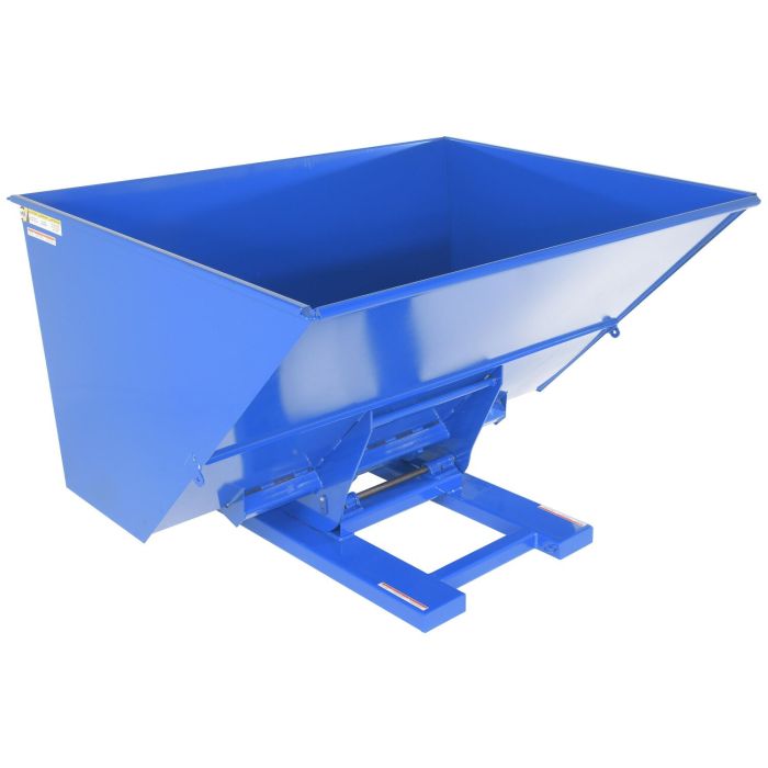 Vestil D-300-HD-HYD - Blue Steel Heavy Duty Hydraulic Dumping Hopper -3 Cu. Yards - 6,000 lbs - 64-1/2