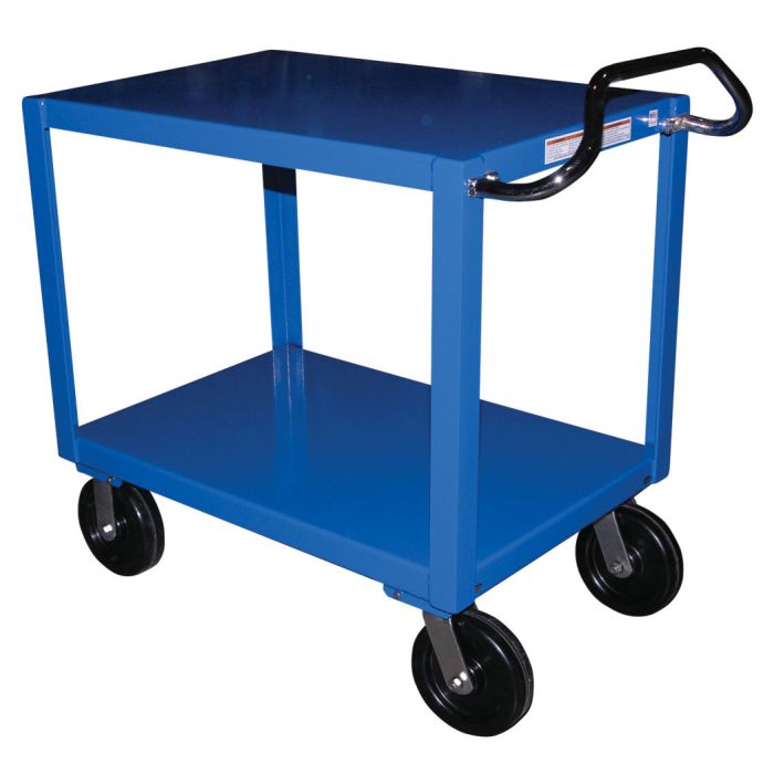 Vestil DH-PH4-2436 Double Shelf Ergo Handle Cart with 8