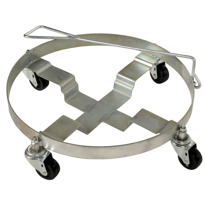 Vestil DRUM-DRH-HR Cast Iron Drum Dolly with Hard Rubber Casters and 1000 lbs Capacity