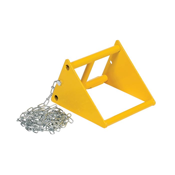 Vestil FAB-10 Fabricated Steel Chock with Chain - 9-13/16