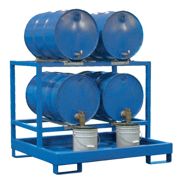 Vestil HSRB-4 Horizontal Steel Retention Basin for 4 Drums with 2,400 lbs Capacity - 61