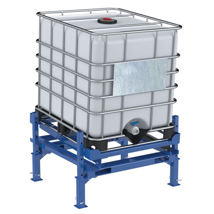 Vestil IBC-TLT-FPL IBC Tilt Stand with Fork Pockets and Adjustable Legs
