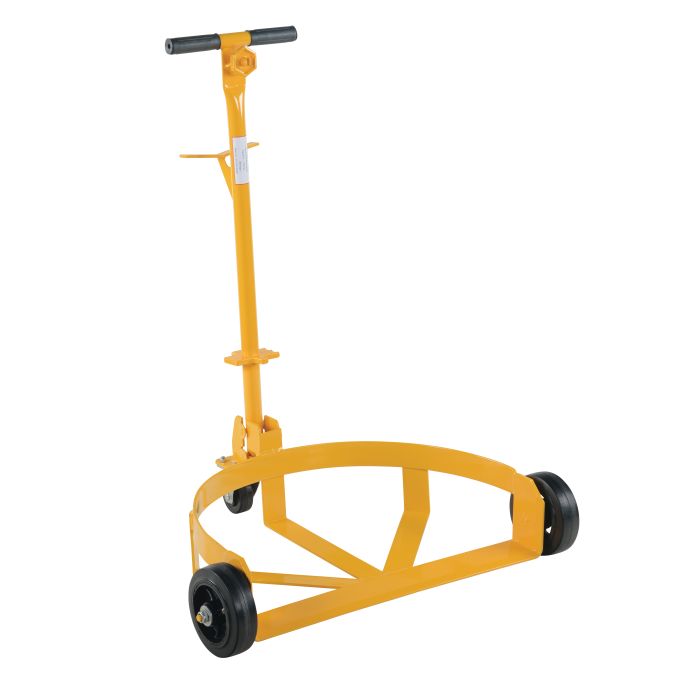 Vestil LO-DC-MR Lo-Profile Drum Caddy with Bung Wrench Handle and Mold-on-rubber Wheels - 1000 lbs Capacity