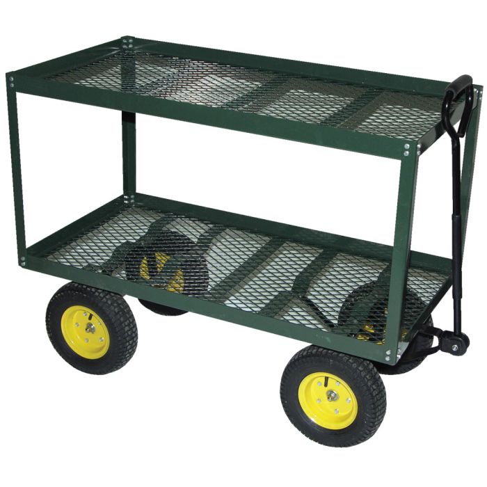 Vestil LSC-2448-SC Steel Two Shelf Cart with Pneumatic Wheels - 24
