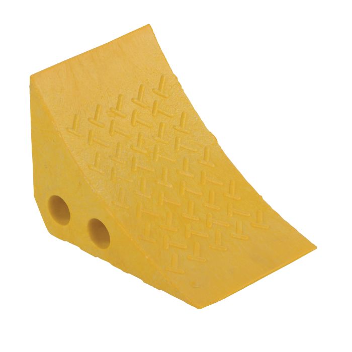 Vestil PWC-Y Yellow Recycled Plastic Wheel Chock - 7-1/2