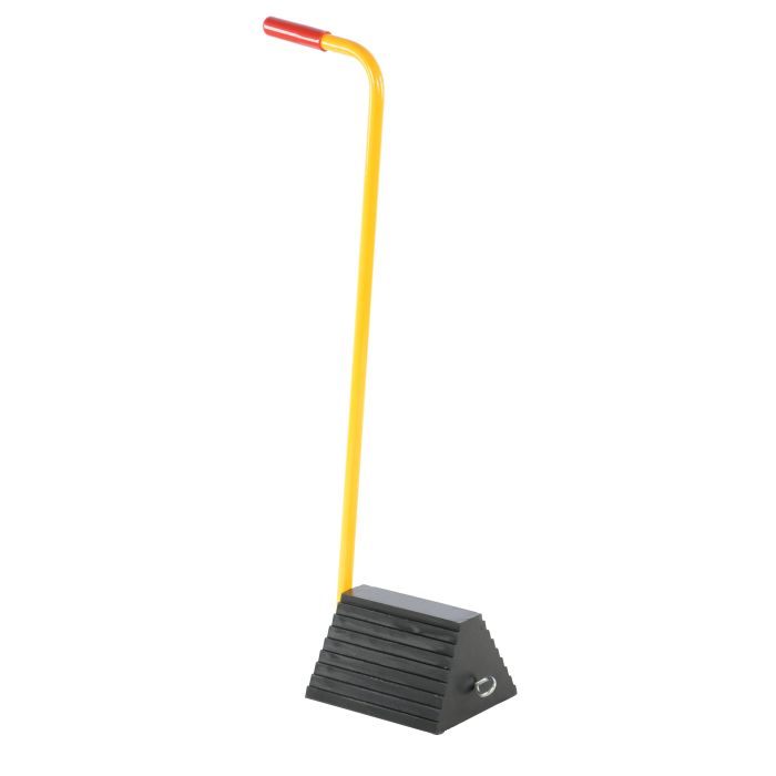 Vestil RWC-8-ERGO Molded Rubber Chock with ergonomic-style handle - 9-1/4