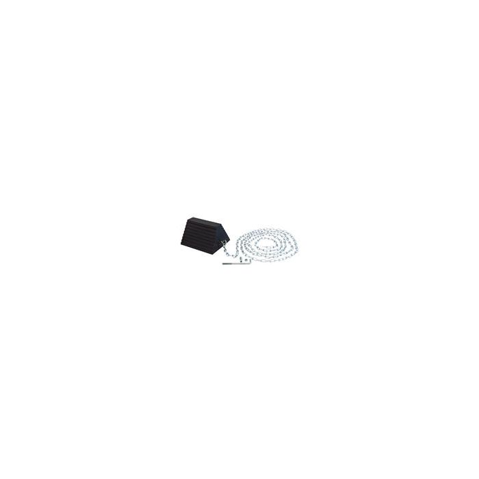 Vestil RWC-8/OH-15-HD Molded Rubber Chock - Includes 2 Chocks and 2 x 15' Chains - 9-1/4