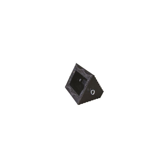 Vestil RWC-8-SBS Molded Rubber Wheel Chock with Serrated Steel Bottom Surface. - 9-1/4