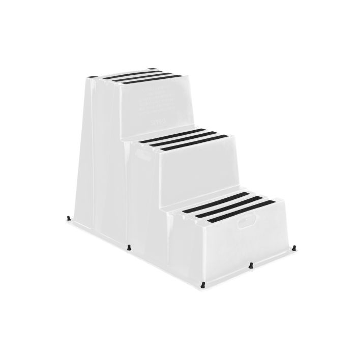 Vestil SPN-3-WT 3 Step Polyethylene Nestable Marine White Step Stool - 30-1/2