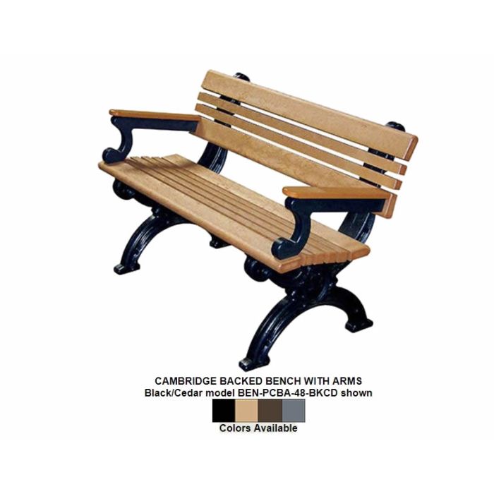 Vestil Cambridge Backed Benches with Arms