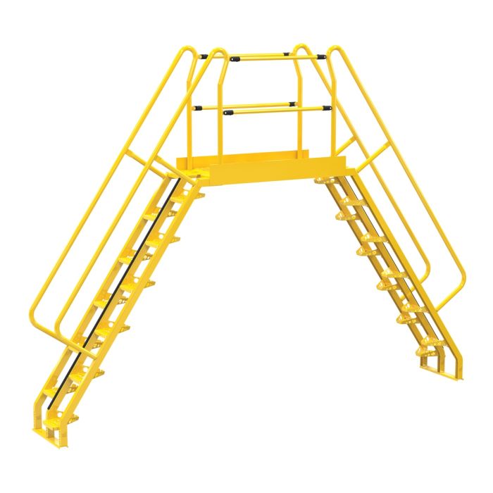 Vestil 12-Step 56° Steel Alternating Step Cross-Over Ladder - 81