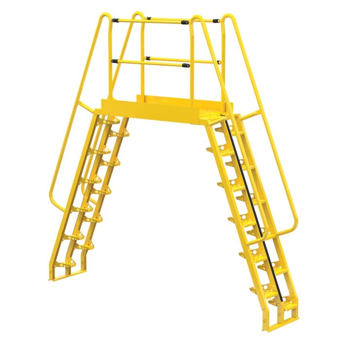 Vestil 12-Step 68° Steel Alternating Step Cross-Over Ladder - 81