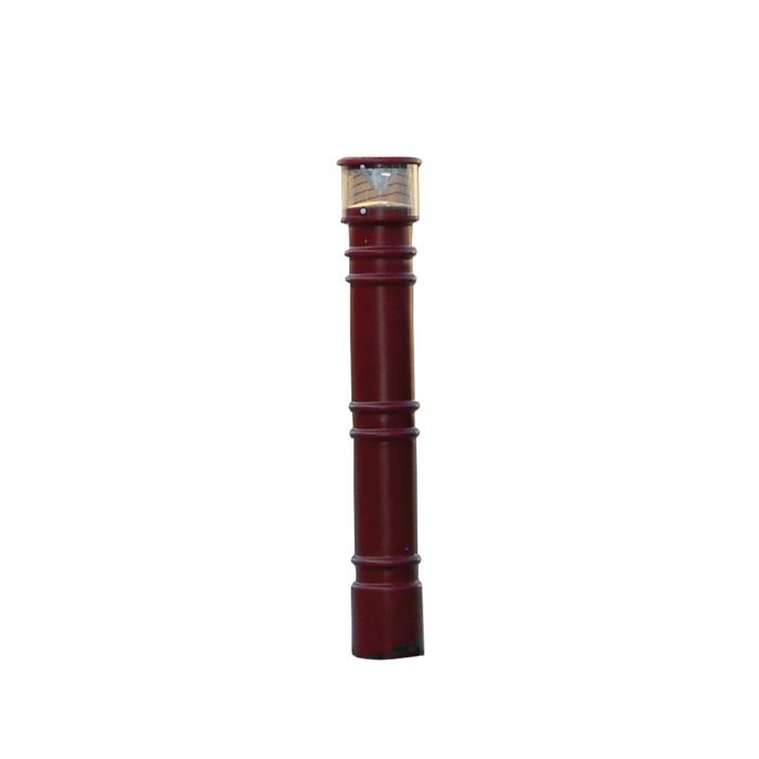 Vestil BPC-DM-LAC-R Red Metro Style Polyethylene Decorative Bollard Covers with Light- 57