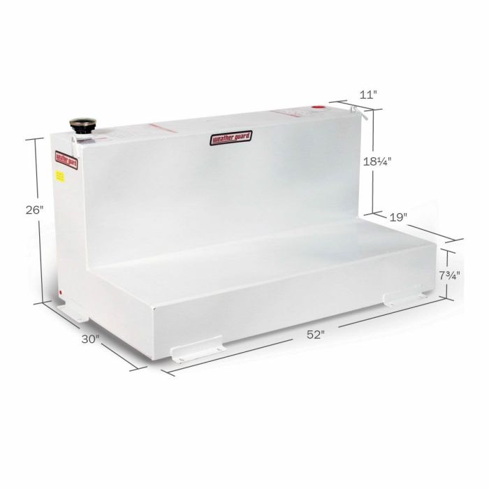 Weather Guard 354-3-02 - L-Shape Transfer Tank - Steel - 90 Gallons - White