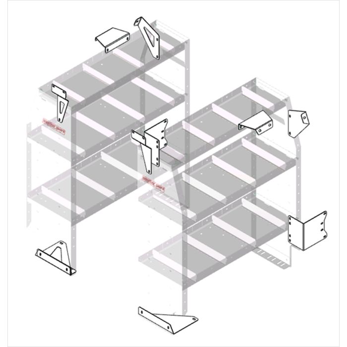 Weather Guard 9751-3-01 Shelf Unit Mounting Bracket for Ford Transit Connect