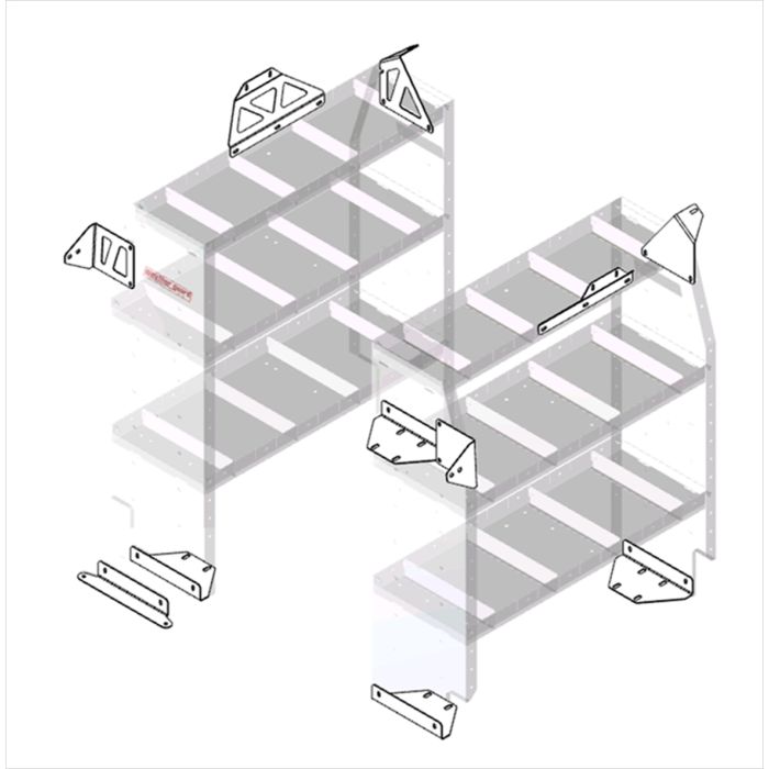 Weather Guard 9752-3-01 Shelf Unit Mounting Bracket for RAM ProMaster City