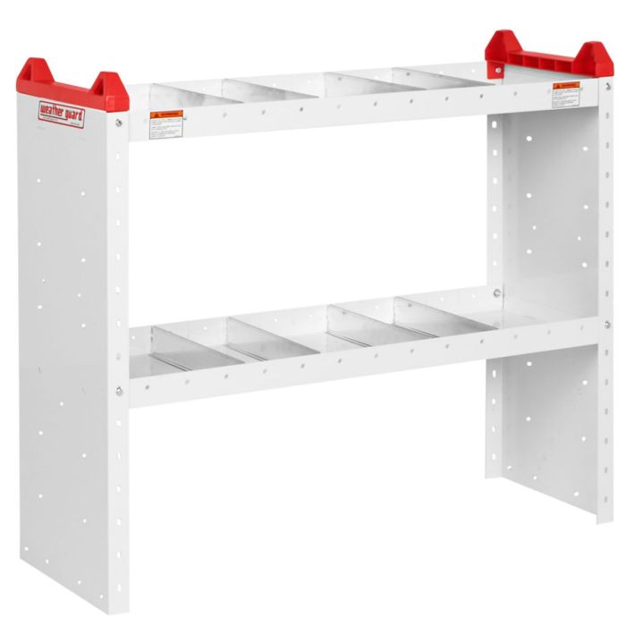Weather Guard 9333-3-03 Heavy Duty Adjustable 2 Shelf Unit for Van Interior Storage and Organization - 36